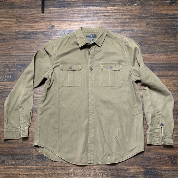Forever 21 Army Green Button up - Picture 1 of 2